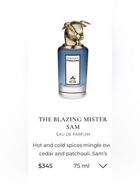 PENHALIGON'S PORTRAITS FRAGRANCE COLLECTION 
THE BLAZING MISTER SAM
EDP last 1